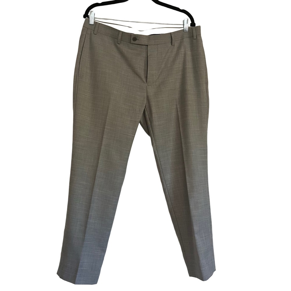 Calvin Klein Dress Pants Mens 36x30 Grey  X Slim Fit Textured Flat Front